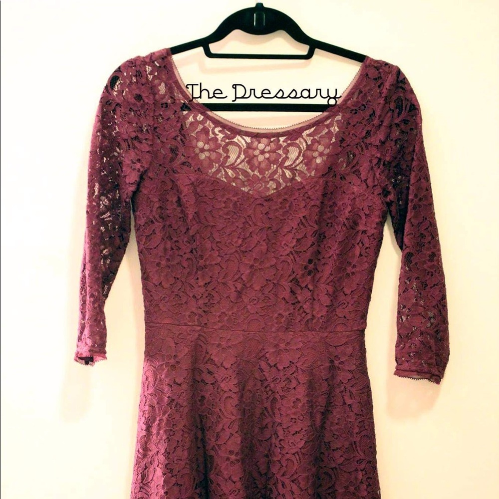 White House Black Market Burgundy Lace Dress